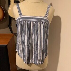 Universal Thread @Target blue + white striped tank with button down sides small